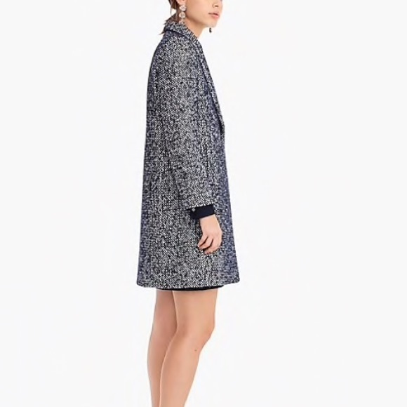 J. Crew Petite Daphne Navy Italian Tweed Topcoat - Picture 3 of 7